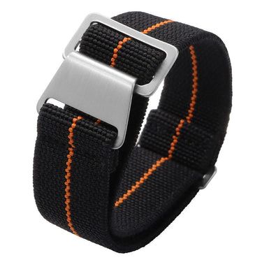 Marine Nationale Military Style Elastic Strap - Black & Orange